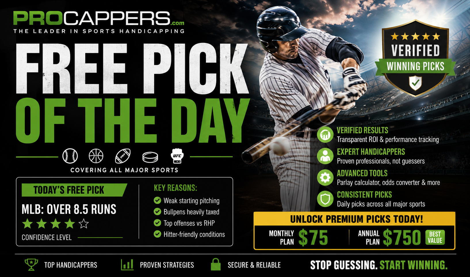 Free Pick of the Day - Expert Handicappers Deliver Consistent Profit