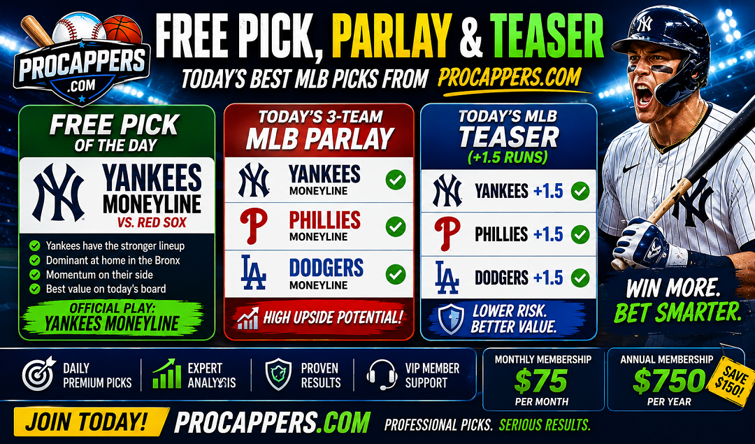 Free Pick of the Day June 5, 2026 | MLB Parlay & Teaser Picks | Procappers.com