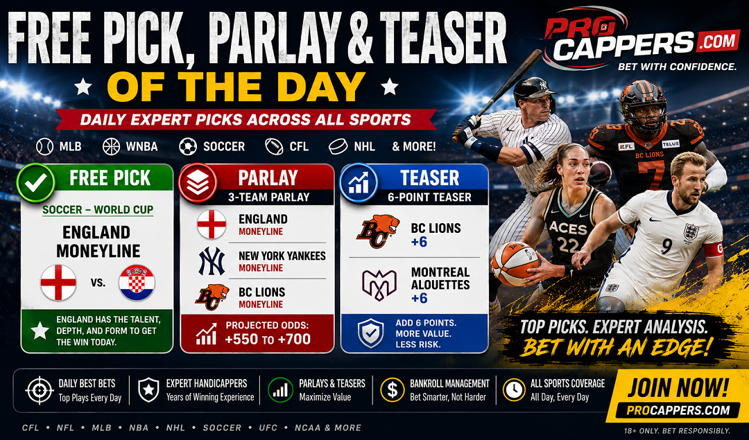Free Pick, Parlay & Teaser Bet for Today | Expert Sports Picks at ProCappers.com