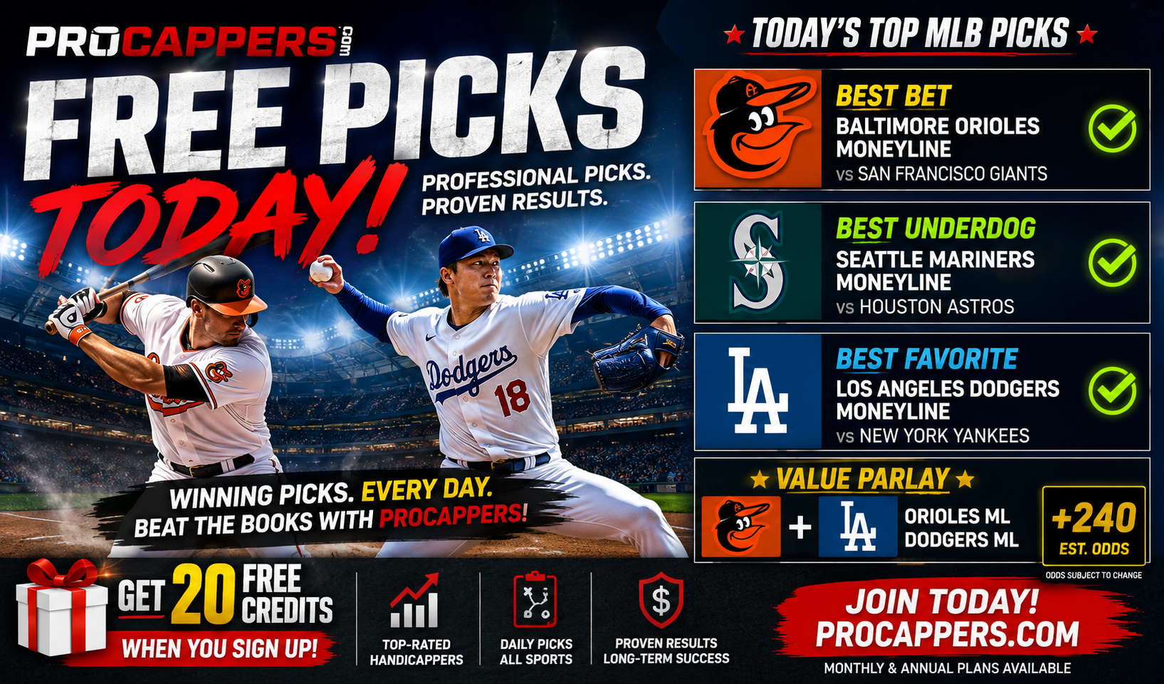 Free Picks Today: Saturday MLB Value, Best Bet and Winning Betting Strategy