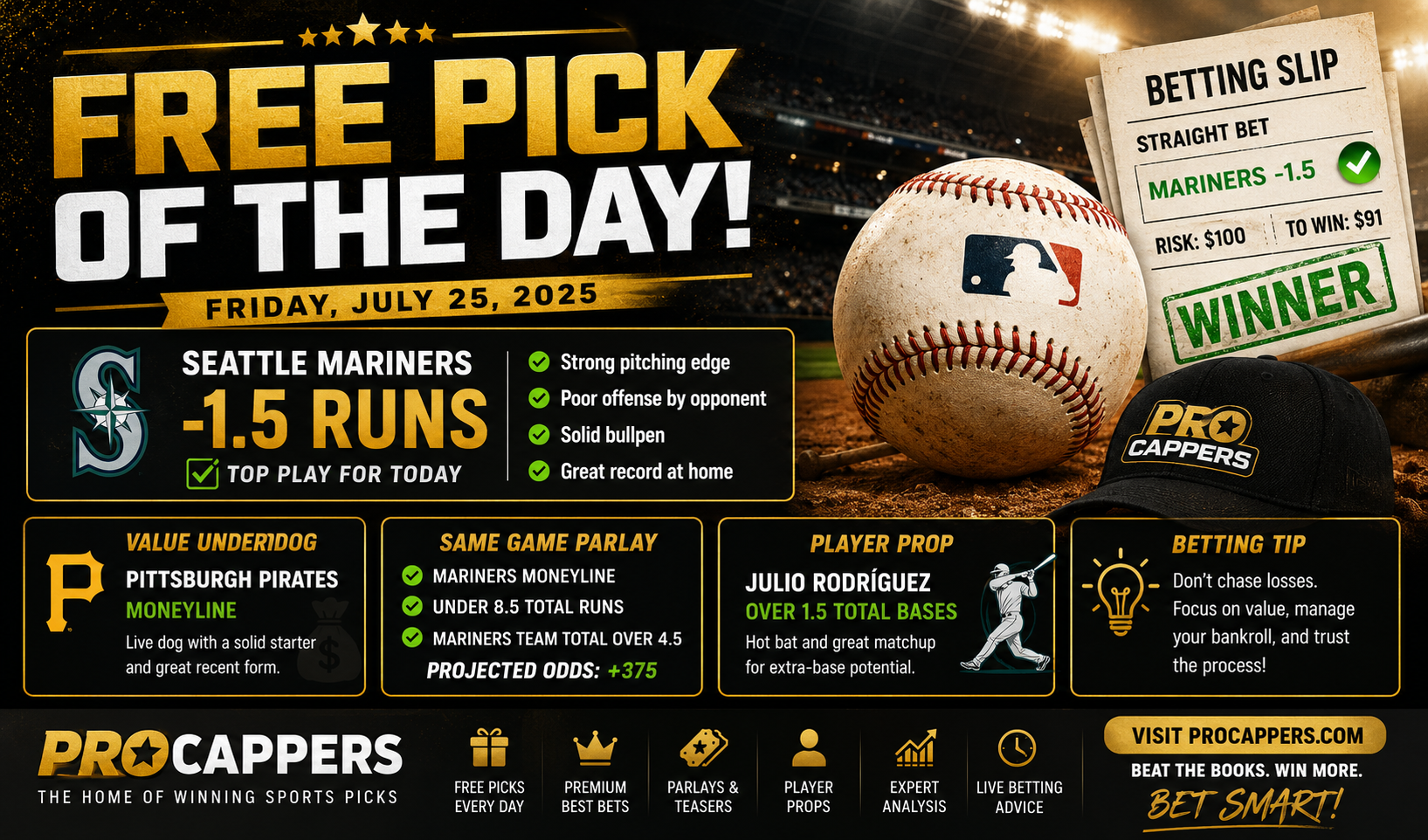 Free MLB Pick for July 22, 2026 - Back the Home Favorite