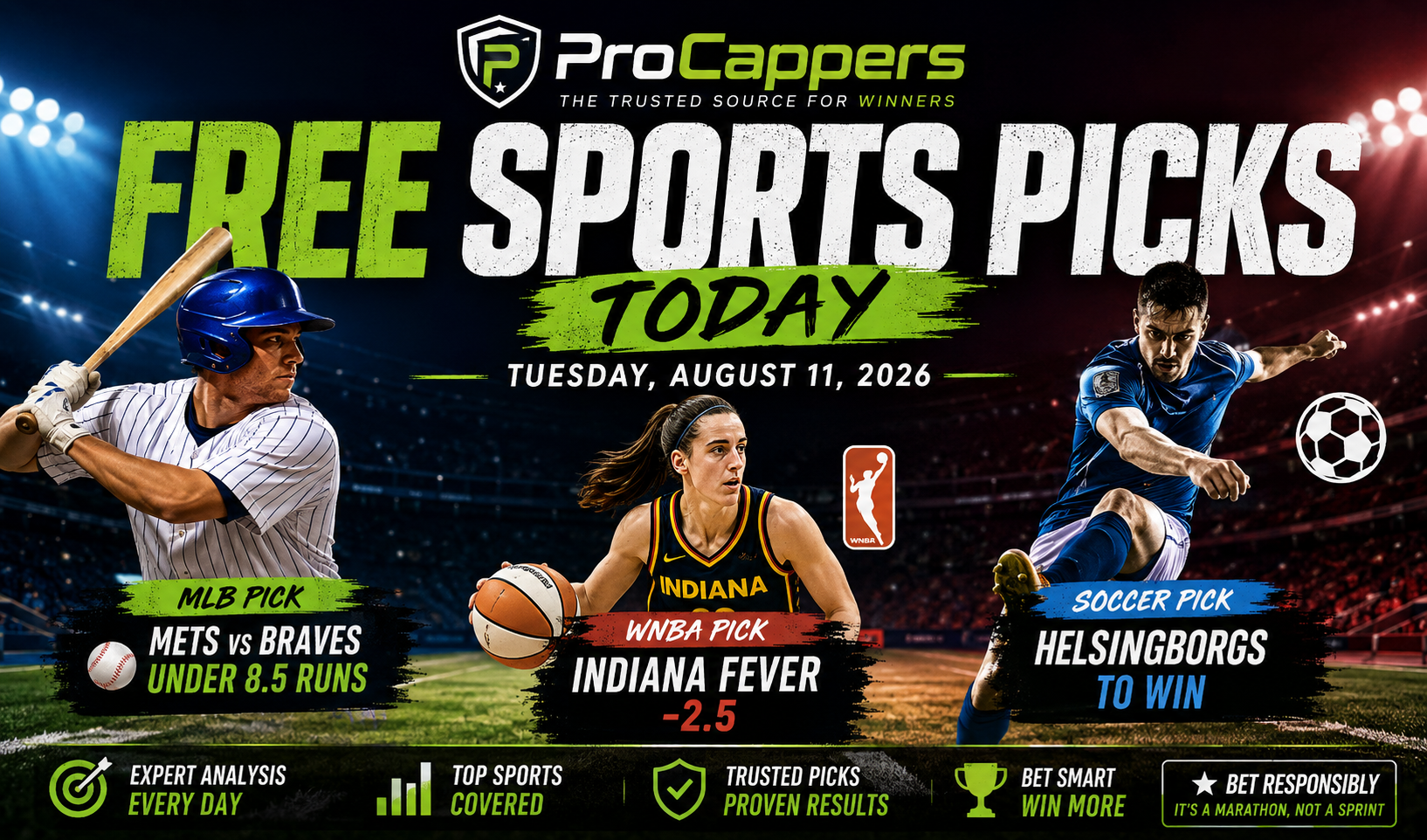 Free Sports Picks Today: Best Bets for Tuesday, August 11, 2026