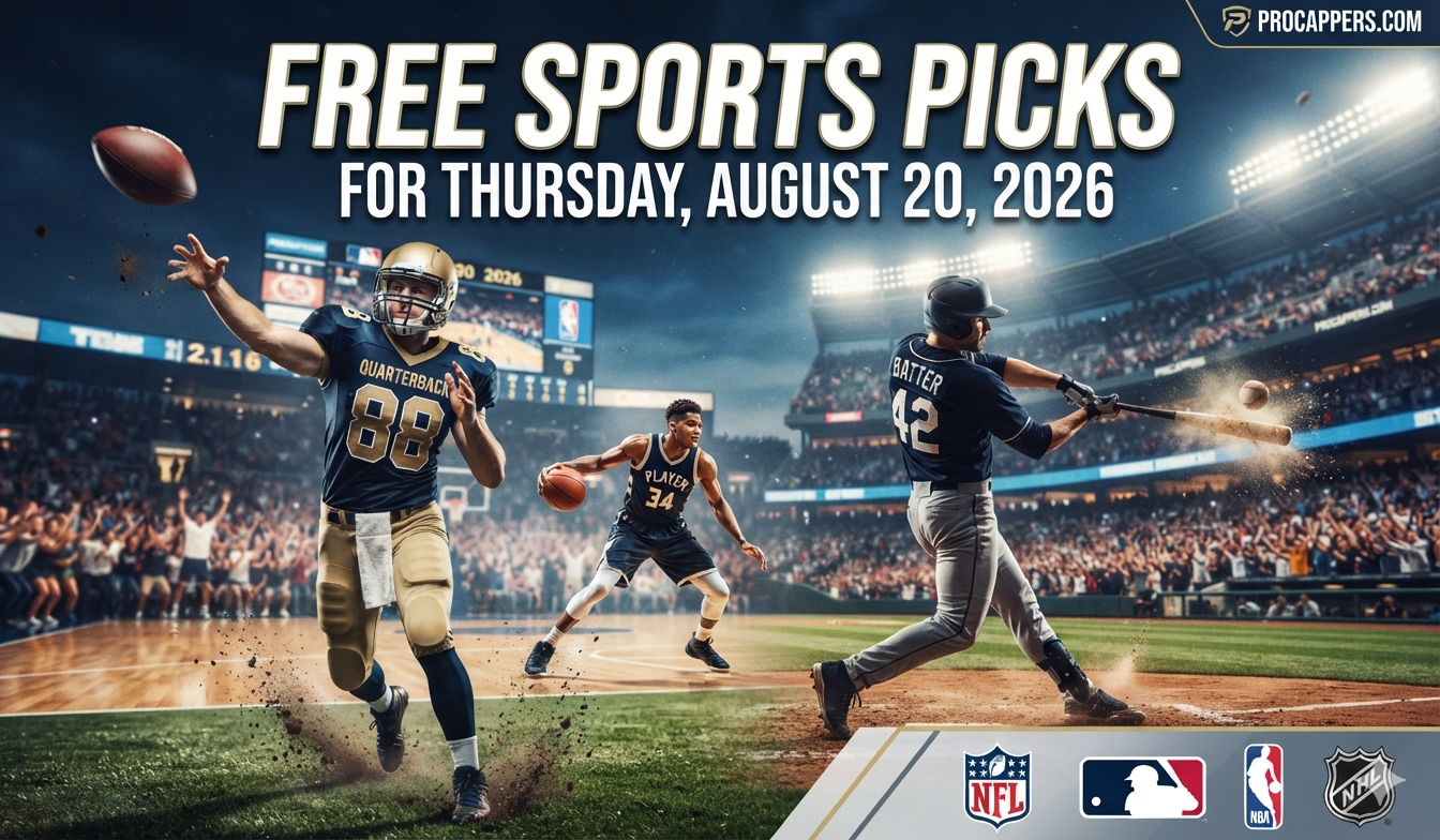 Free Sports Picks for Thursday, August 20, 2026
