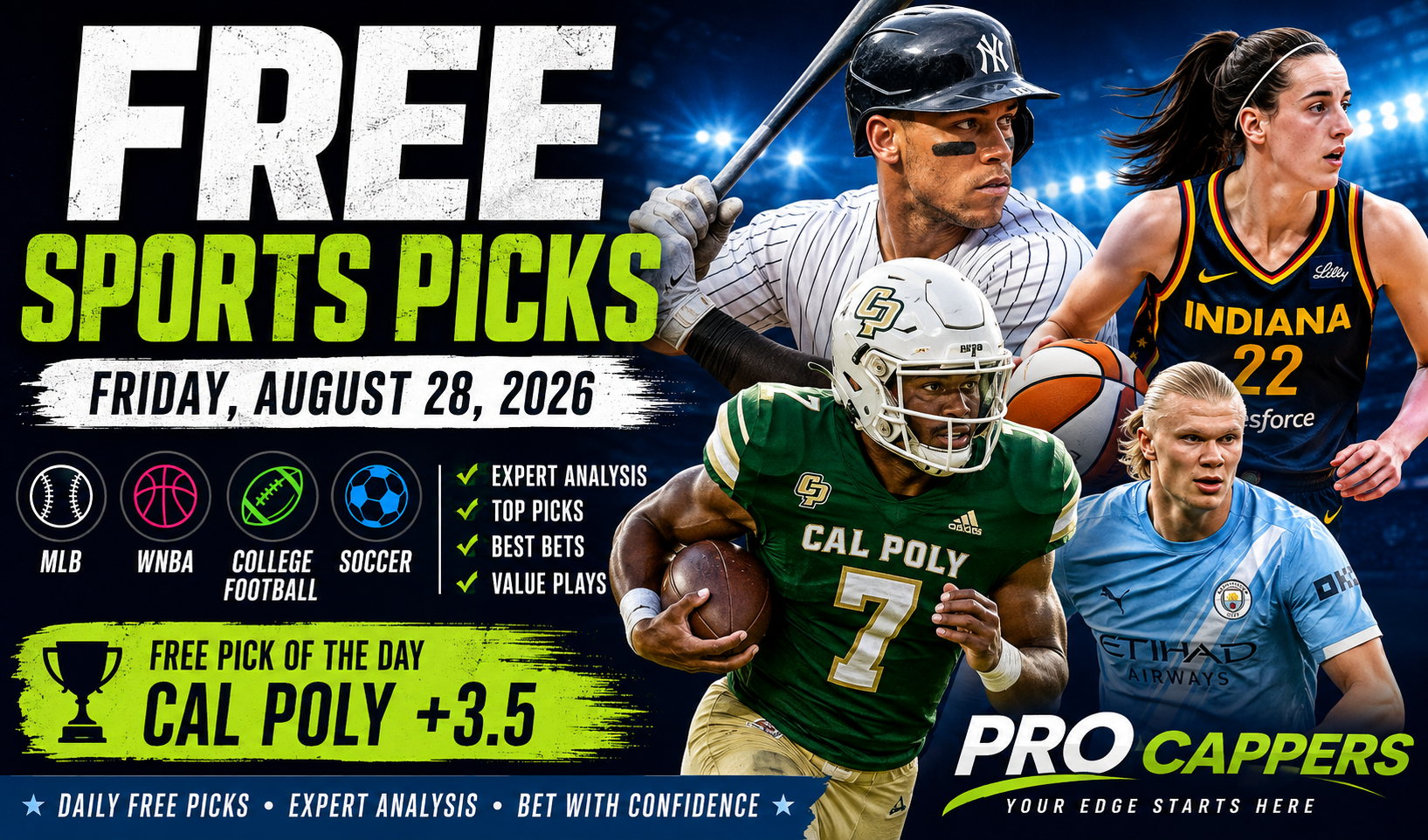 Free Sports Picks & Best Bets for Friday, August 28, 2026