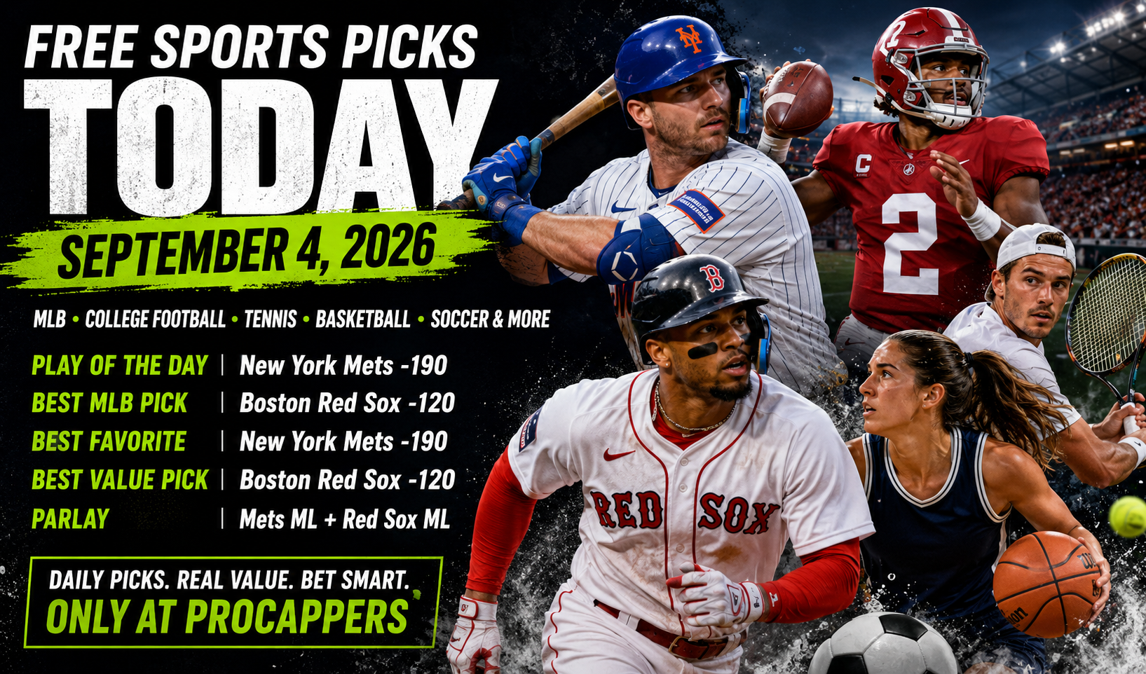 Free Sports Picks for Today: September 4, 2026